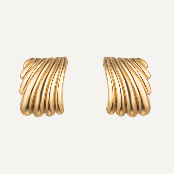 18K Gold Plated Fan-Shaped Earring